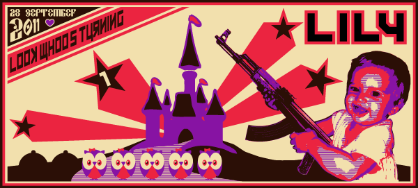 Lily's 1st Birthday Retro Russian Propaganda Poster by Matthew fLANSBURG dESIGN Baby AK47 AK-47