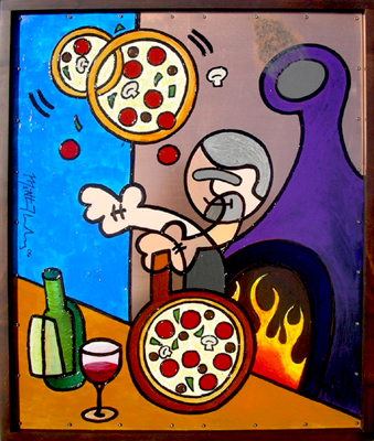 Ode de George Nellos Pizza Ahwatukee Commission 2006 Portrait of an Italian Man Named George Matthew Matt fLANSBURG dESIGN